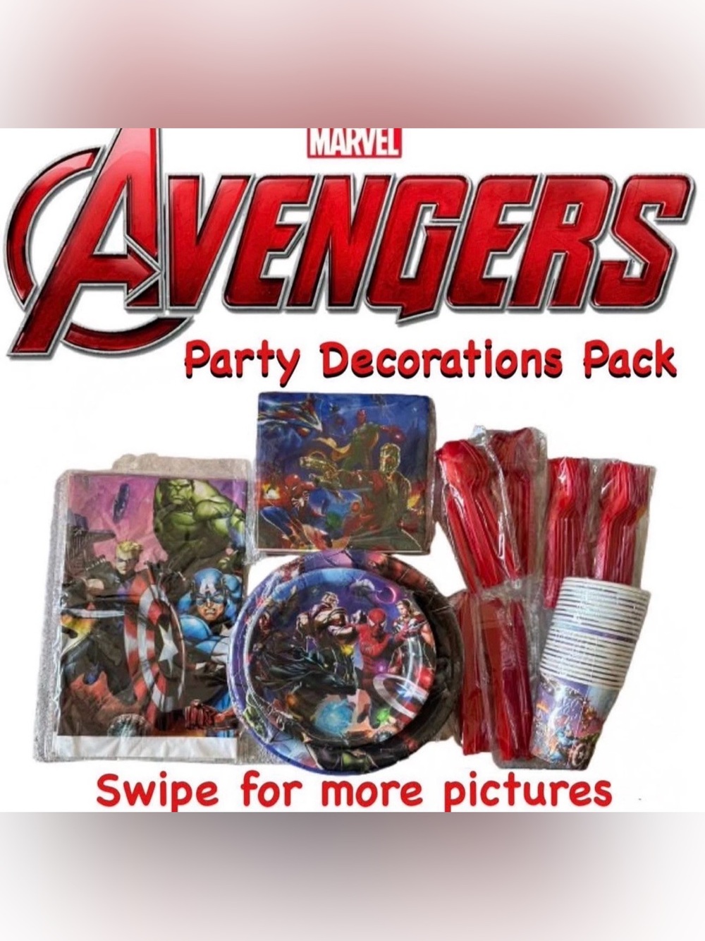 Marvel Avengers Party Supplies 162 Pc Tableware Plates Cups Napkins Utensils